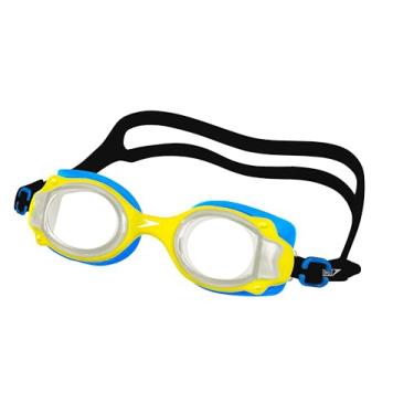 Imagem de Óculos de Natação Infantil, Speedo, Lappy, SoftFrame Confortável com Proteção UV e Antifog, Vedação P - Preto/Amarelo-Azul