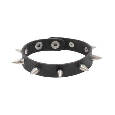 Imagem de Pulseira Unissex Punk Gótica Rock Com Pontas E Rebites, Bracelete De P
