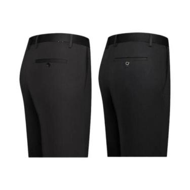 Imagem de Calças Sociais Masculinas Slim Fit Pretas Para Escritório, Calças Casu