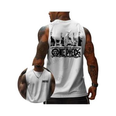 Imagem de Camiseta Regata Masculina De Algodão One Piece Anime Luffy Zoro, Corte