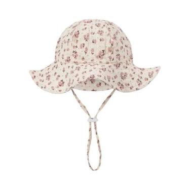 Imagem de Chapéus De Sol Para Bebês Com Estampa Floral 0-12M Ajustáveis Para Men