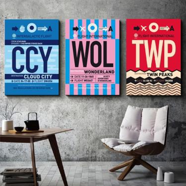 Imagem de Conjunto de tela de pintura de parede, 3 painéis, design moderno, 40x60cm