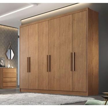 Imagem de Guarda Roupa Casal 100% Mdf 6 Portas 6 Gavetas - Rizon -cumaru - Móveis Horizonte