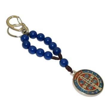 Imagem de Chaveiro Dezena Medalha de São Bento Azul resinado AR3658 - Artigos Re