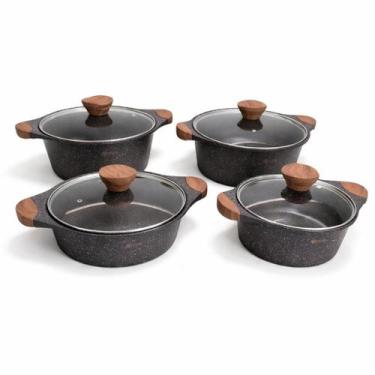 Imagem de Conjunto Frigigold 4 Pecas Linha Granite para fogão de Indução e tudo 