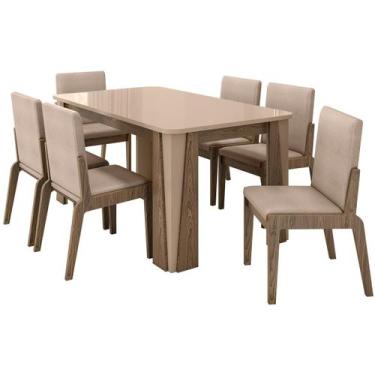 Imagem de Kit Mesa de Jantar Opera com 6 Cadeiras Sinfonia em Linho - Loja DoceL