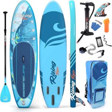 Imagem de Prancha Stand Up Paddle Inflável SereneLife SUP, Kit Completo com Remo