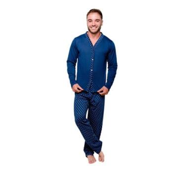 Imagem de Pijama Masculino Diones Calça Estampada Americano Inverno, Marinho, M