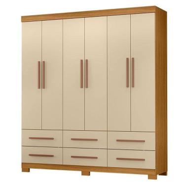 Imagem de Guarda Roupa Casal New Kansas Carvalho Americano Off White - Incorplac