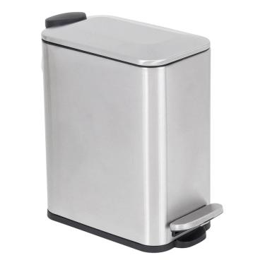 Imagem de Lixeira Banheiro 5l Prata Metal 28x20x20cm Pedal