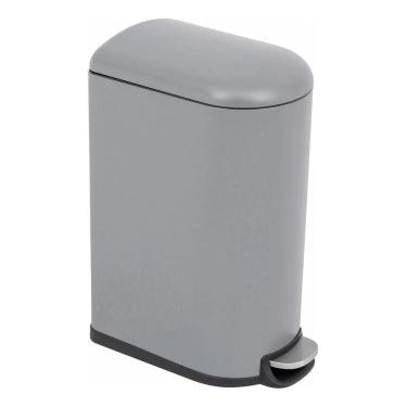 Imagem de Lixeira Cozinha 42l Cinza Aco 65x30x47cm Abertura Com Pedal