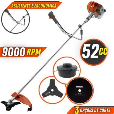 Imagem de Roçadeira 52cc Á Gasolina Tekna RL520 Robusta 2HP 9000rpm de Alta Rotação Com Carretel...