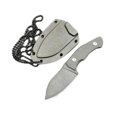 Imagem de Canivete De Bolso Pequeno Para Camping E Pesca Em Obsidiana Negra, Fer