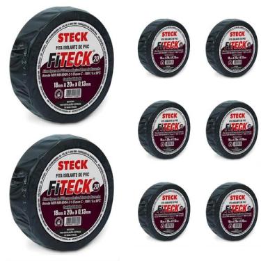 Imagem de 8 Fita Isolante Preta Steck 20 Metros 700V 0.13mm SFT1320