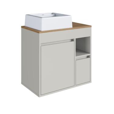 Imagem de Gabinete para Banheiro Suspenso com Cuba 60cm 1 Porta 1 Gaveta Bangladesh BA2066AR Arenas - Art In Móveis