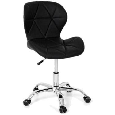 Imagem de Cadeira Giratória Estofada Slim Office Com Regulagem De Altura E Base 