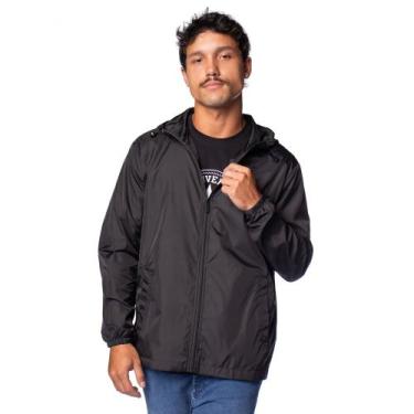 Imagem de Jaqueta Masculina Open Shock Corta Vento Capuz Preto, Preto, G