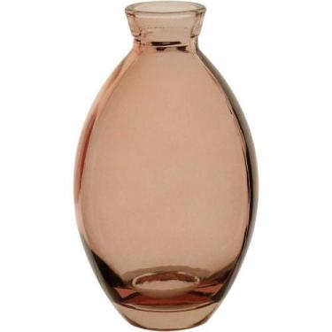 Imagem de Vaso Decorativo Enfeite Casa Garrafa Home&co Vidro 12x7x7cm Rosa - HOM