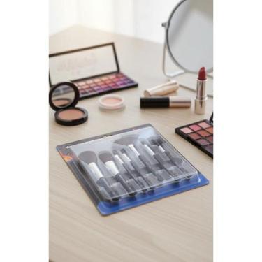 Imagem de Kit 7 Pincéis Maquiagem Profissional Preto Detalhes - Congratulations 