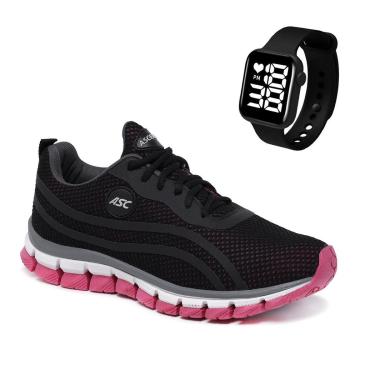 Imagem de Combo Tênis Feminino Com Relogio Quadrado Perfeito para Caminhar, Treinar e Usar no Dia...