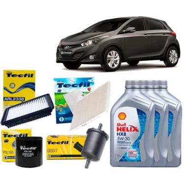 Imagem de Kit Troca De Óleo 5w30 e Filtros Hyundai Hb20 e Hb20s 1.0 12v 2014 201