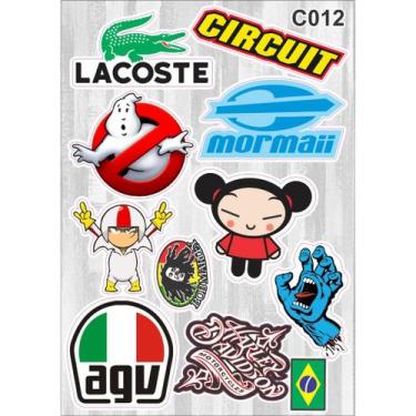 Imagem de Cartela De Adesivos - C012 - Carro - Moto - Caminhão - Bike - Stickers