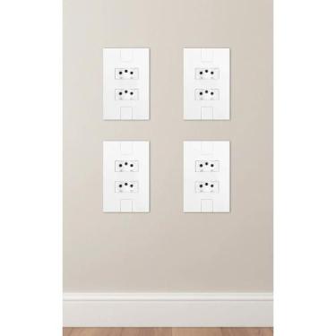 Imagem de 2x Kit 5 Tomadas Duplas Embutir 4x2 10A Branco Modular Elega - Congrat