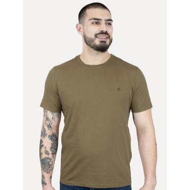 Imagem de Camiseta Dudalina Masculina Essentials Modal Logo Marrom Claro-Masculino