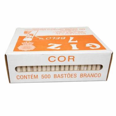 Imagem de Giz Escolar Plastificado 500 Unidades Branco - Sete Belo