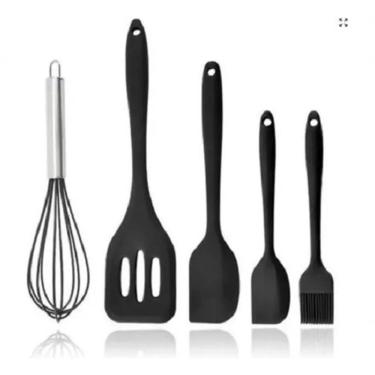 Imagem de Utensílios de Cozinha Kit C-5 para Preparo de Alimentos em Silicone com Fue Kit 5 Peças...