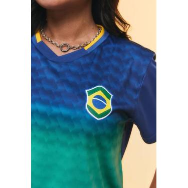 Imagem de Camisa Feminina Brasil Casual Copa do Mundo Eleição Samba Original Tam