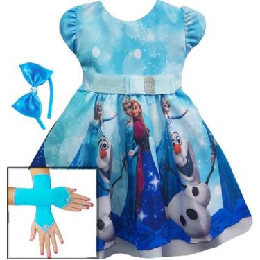 Imagem de Vestido Infantil Festa Frozen Elsa Luxo Envio Imediato - Pingo de Gent