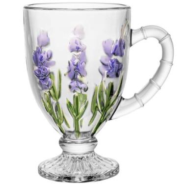 Imagem de Taça de cristal para cappuccino Lavanda Hand Painting Lyor 190 ml