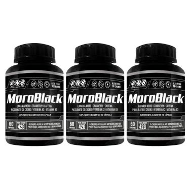 Imagem de Kit 3x MoroBlack Laranja Moro Cranberry Cafeína Cromo Vitamina K2 B3 60 Capsulas Flora...