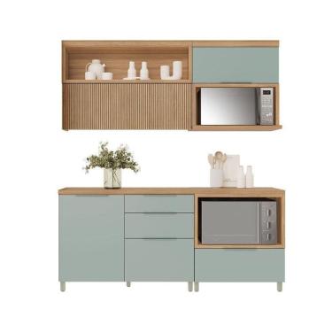Imagem de Cozinha Modulada Nesher Marquesa 4 Peças (2aéreos+2balcões) C4p24 Nature-nesher