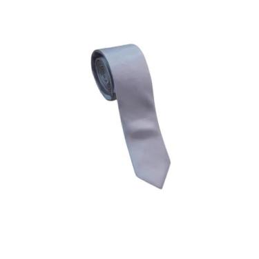Imagem de gravata slim fit cinza cetim - coloniel