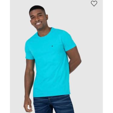 Imagem de Camiseta masculina basica slim 100% algodão  - Malwee, Azul piscina, x