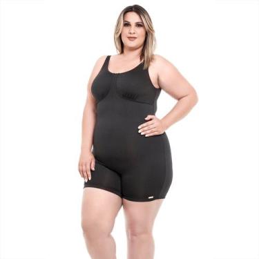 Imagem de Macaquinho Natação Plus Size Preto Com Sustentação - Stw Moda, Preto, 