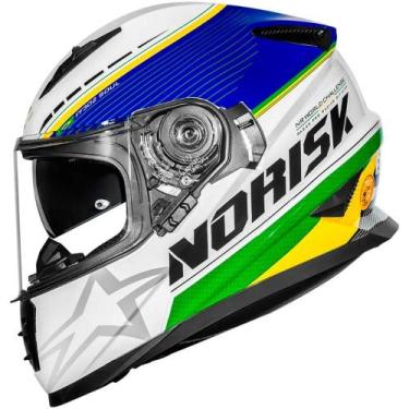 Imagem de Capacete Norisk FF302 Soul II Grand Prix Brazil, 60, Branco/Azul