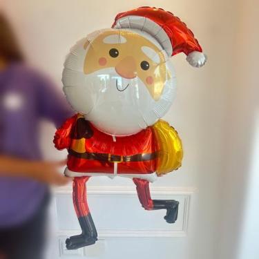 Imagem de Balão de Natal Metalizado  Papai Noel 111cm - Genérica