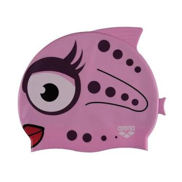 Imagem de Touca De Silicone Para Natação Infantil Arena Awt Peixe Rosa, Rosa