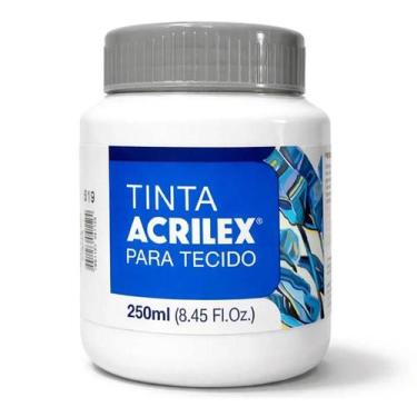 Imagem de Tinta para Tecido 250ml Branco 519 - Acrilex - Tendtudo