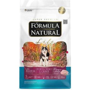 Imagem de Ração Fórmula Natural Life Super Premium para Cães Adultos de Raças Mé