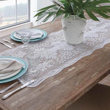 Imagem de Caminho de Mesa em Renda 100% Poliéster 1,47M X 40CM Uva Vinho Vilela Enxovais