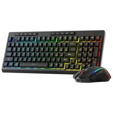 Imagem de Teclado Gamer Redragon S142 Rylo Pro Combo Wireless para Windows e Macos com Iluminação RGB Personalizável Preto