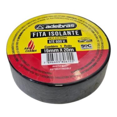 Imagem de Fita Isolante Antichama Preta 19mm X 20m - Adelbras Para Isolamento El