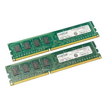 Imagem de Memoria Crucial 8gb (2x4) Ddr3 Pc3-12800 1600 Ct51264ba160bj