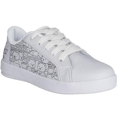 Imagem de Tênis Infantil Kidy Hype Bobbie Goods Livro Para Colorir, 28, Branco, 