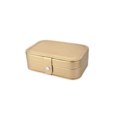 Imagem de Porta Joias Médio em material sintético Dourado com Compartimentos - V
