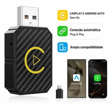 Imagem de Conversor USB-A CarPlay Android Auto Com Adaptador USB-C - Adaptador U